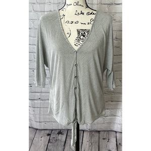 Green Envelope Womens Front Knot Button Down Blouse (Size XL)